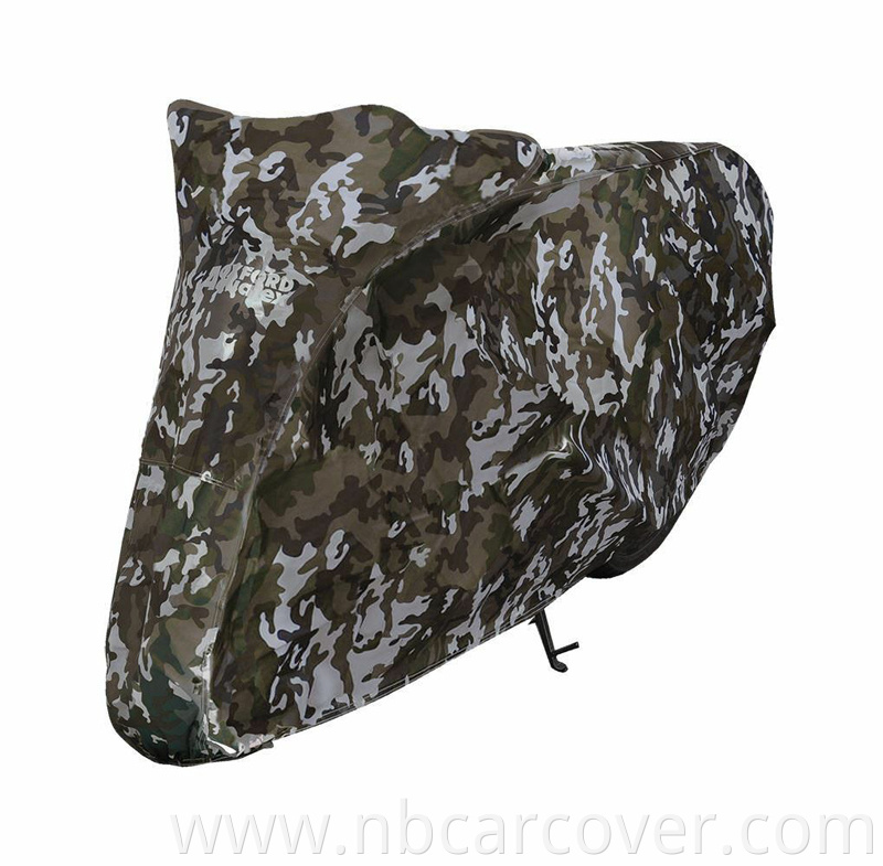 Camouflage pattern custom printed durable farbics high quality 4xl motorcycle cover for rain